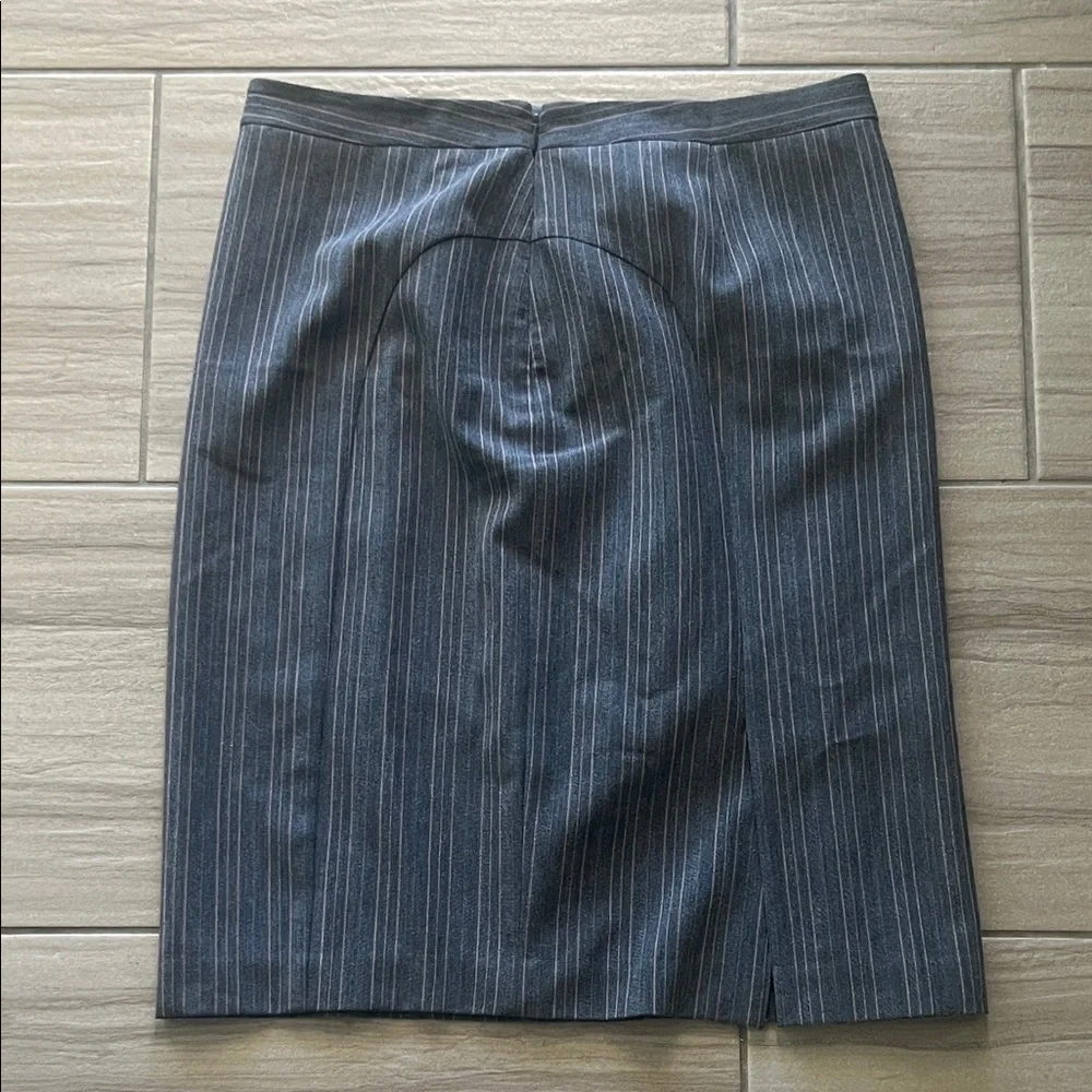 Apostrophe Contour Charcoal Pinstripe Pencil Skirt